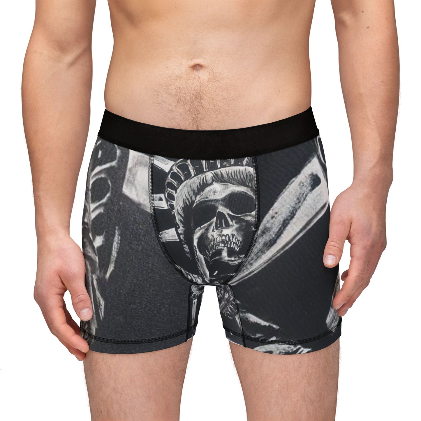 Boxer Briefs - Skull Lady Liberty Design for Men