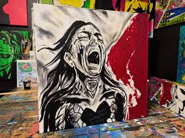Bold expressive painting by Tanya Mac